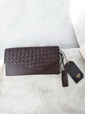 Genuine Leather Woven Brown wallet